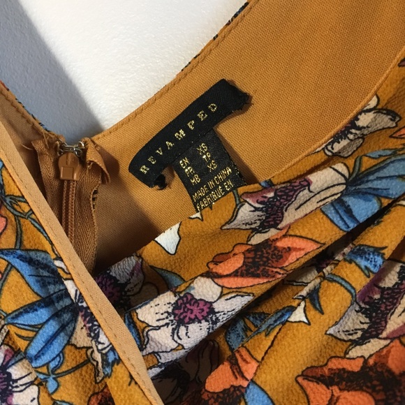 Floral A-Line Summer Swing Dress Mustard Yellow - Picture 5 of 8